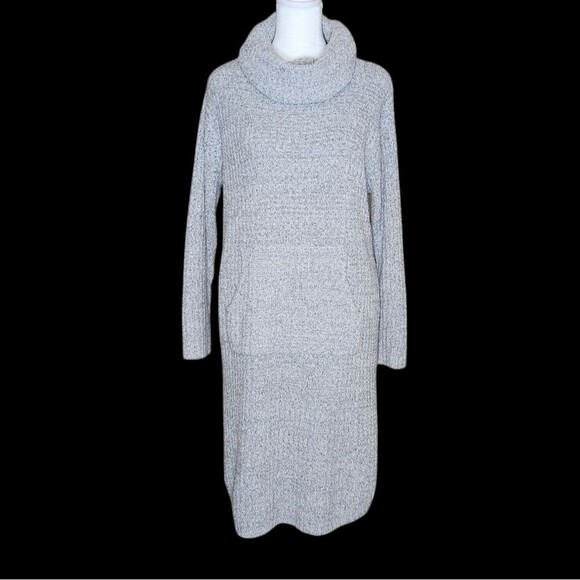 Softies Marshmallow Slouch Turtleneck Lounger Gray Ribbed Knit Women's Size XS - Picture 2 of 10